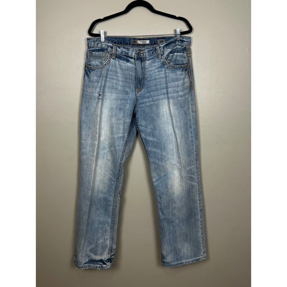 BKE Tyler Straight Leg Jeans Mens 38R Light Wash Denim Cotton ARL605